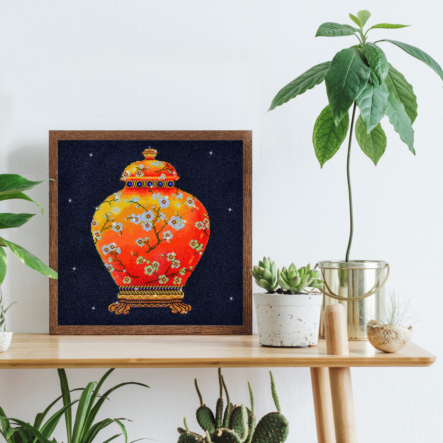 Diamond Dotz Red Vase - 20.5" x 20.5"