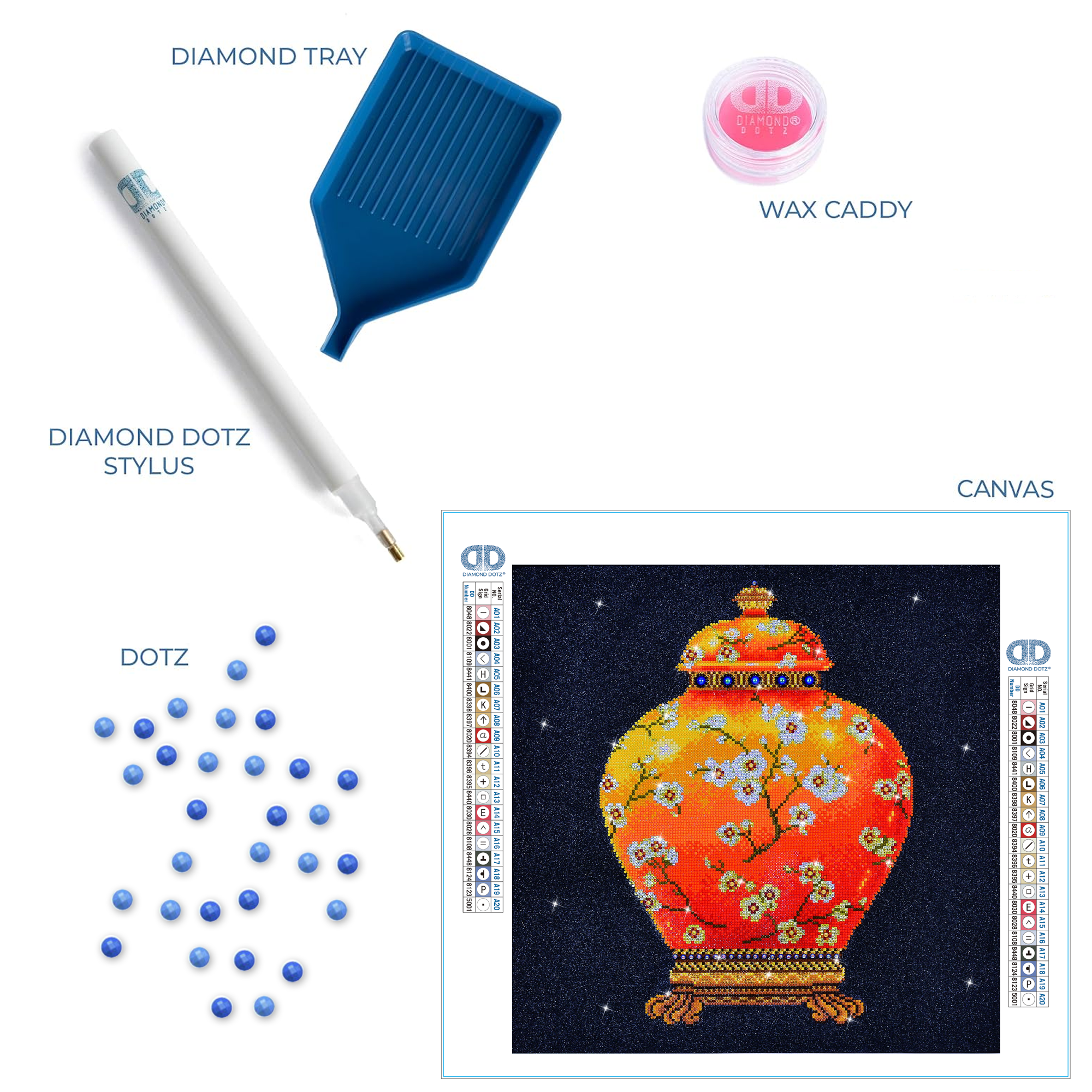 Diamond Dotz Red Vase - 20.5" x 20.5"