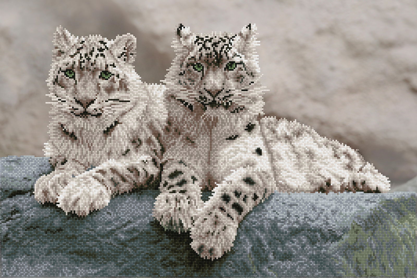 Diamond Dotz Snow Leopards Hemis National Park - 29.5" x 19.7"
