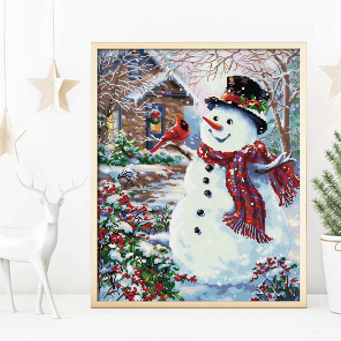 Diamond Dotz Snowman & Feathered Friend - 19.7" x 24.4"