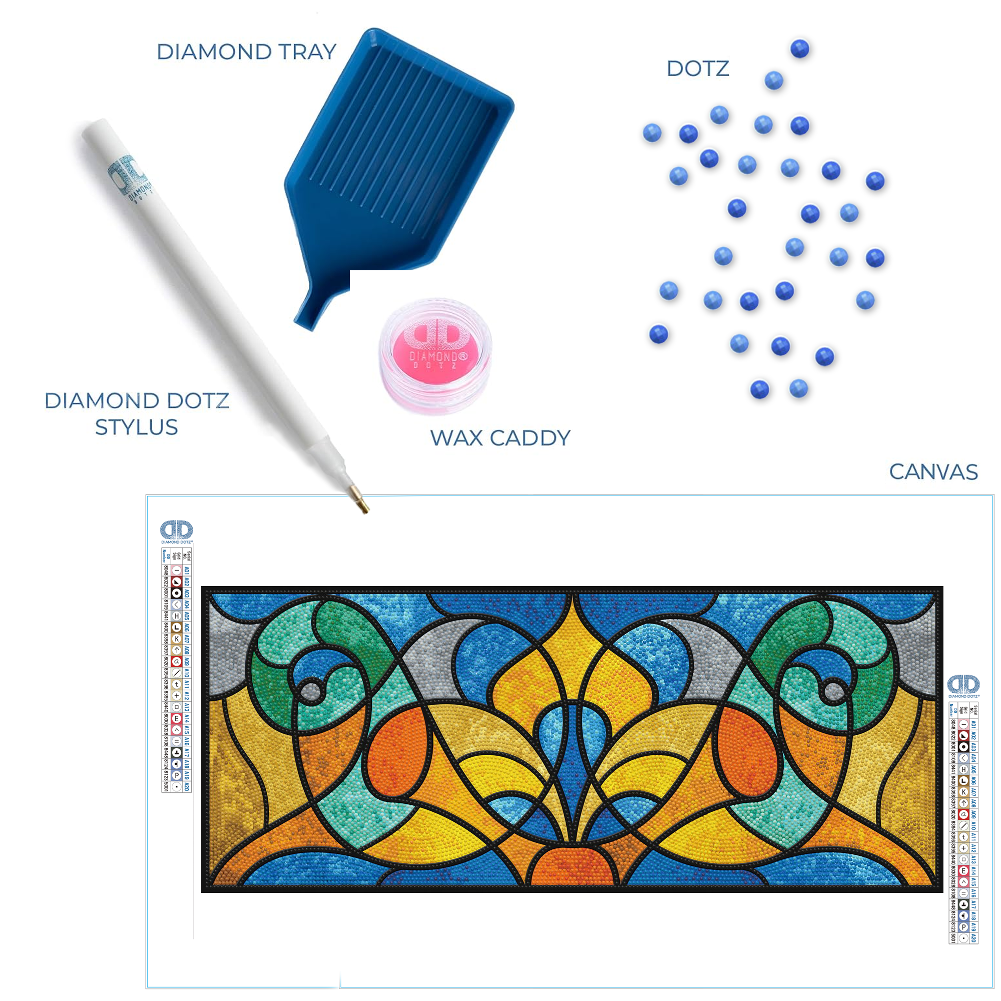 Diamond Dotz Stained Glass Study - 22.8" x 9.5"