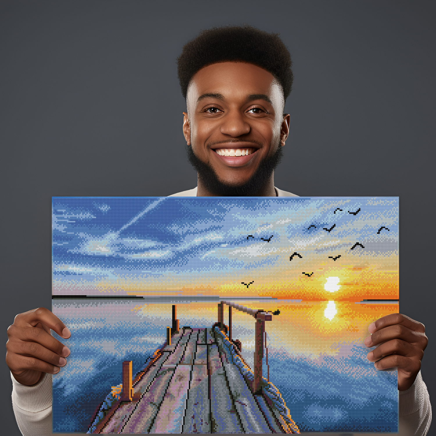 Diamond Dotz Sunset Jetty - 28.0" x 18.5"