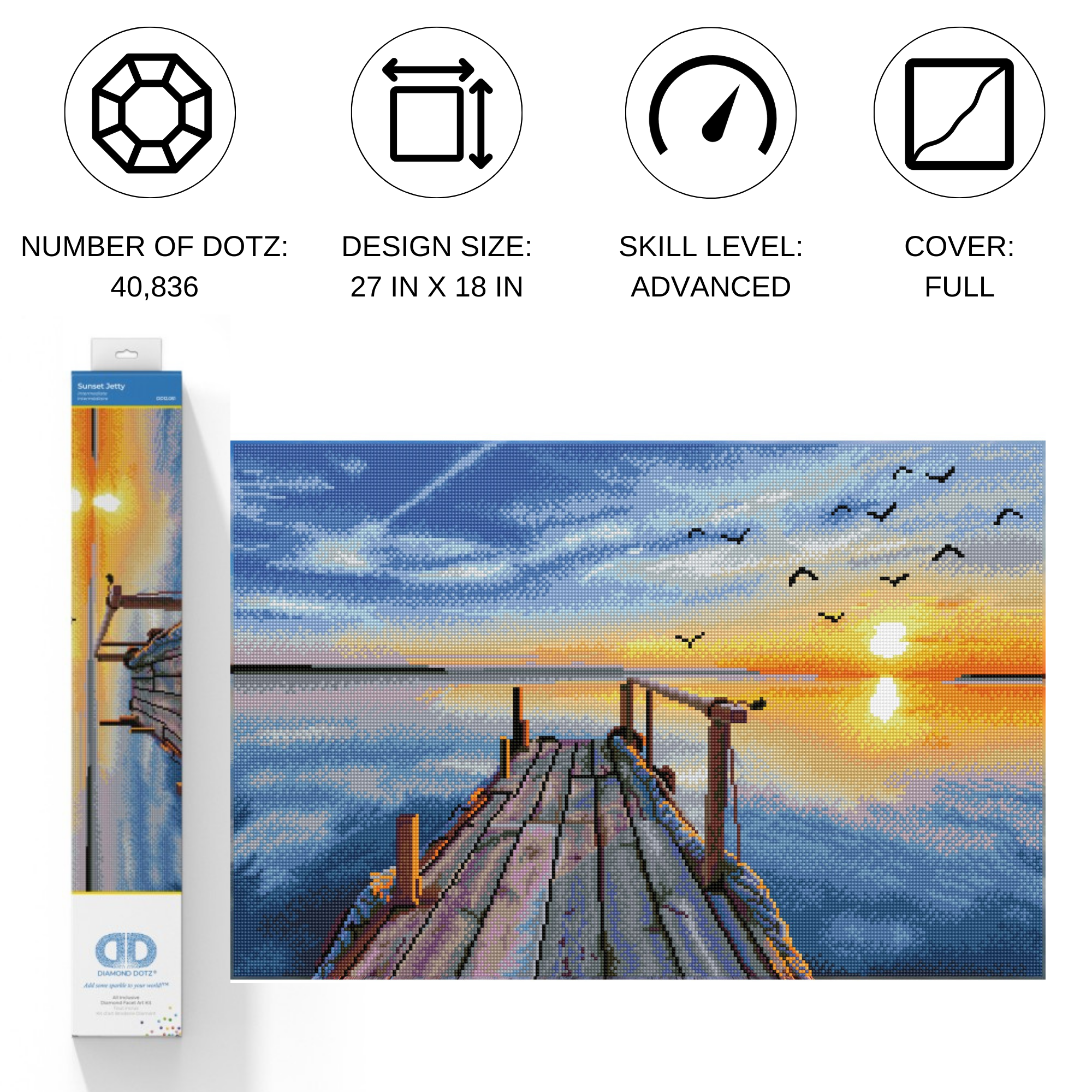 Diamond Dotz Sunset Jetty - 28.0" x 18.5"