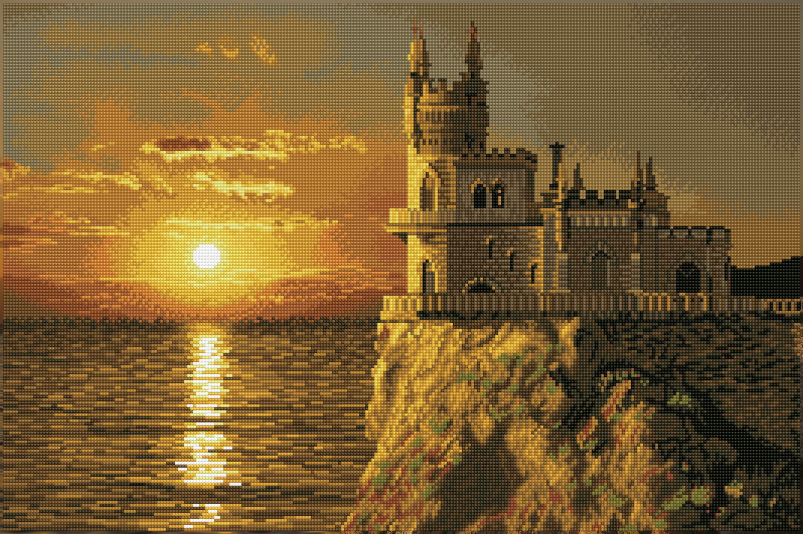 Diamond Dotz Swallow's Nest Castle - 29.5" x 19.7"
