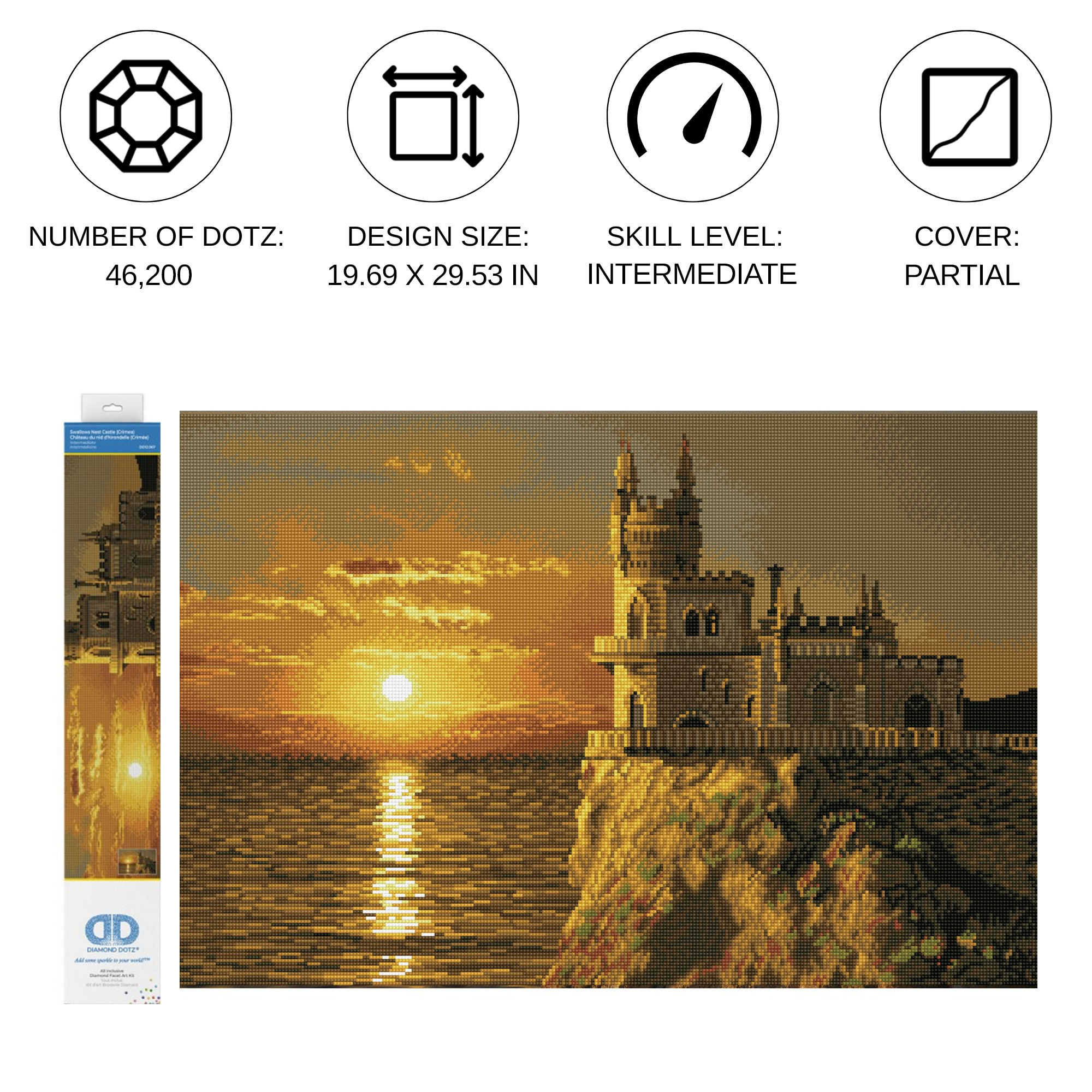 Diamond Dotz Swallow's Nest Castle - 29.5" x 19.7"