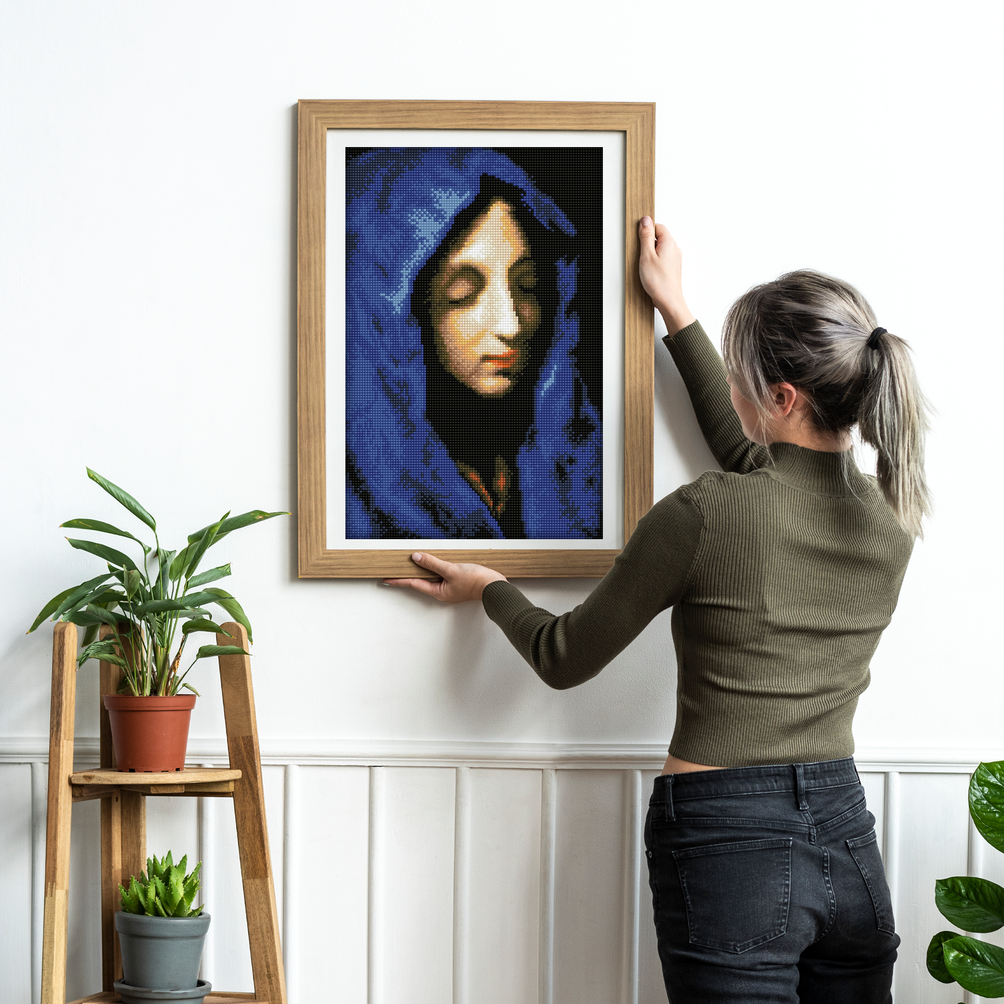 Diamond Dotz The Blue Madonna (apres Carlo Dolci) - 13.8" x 17.7"