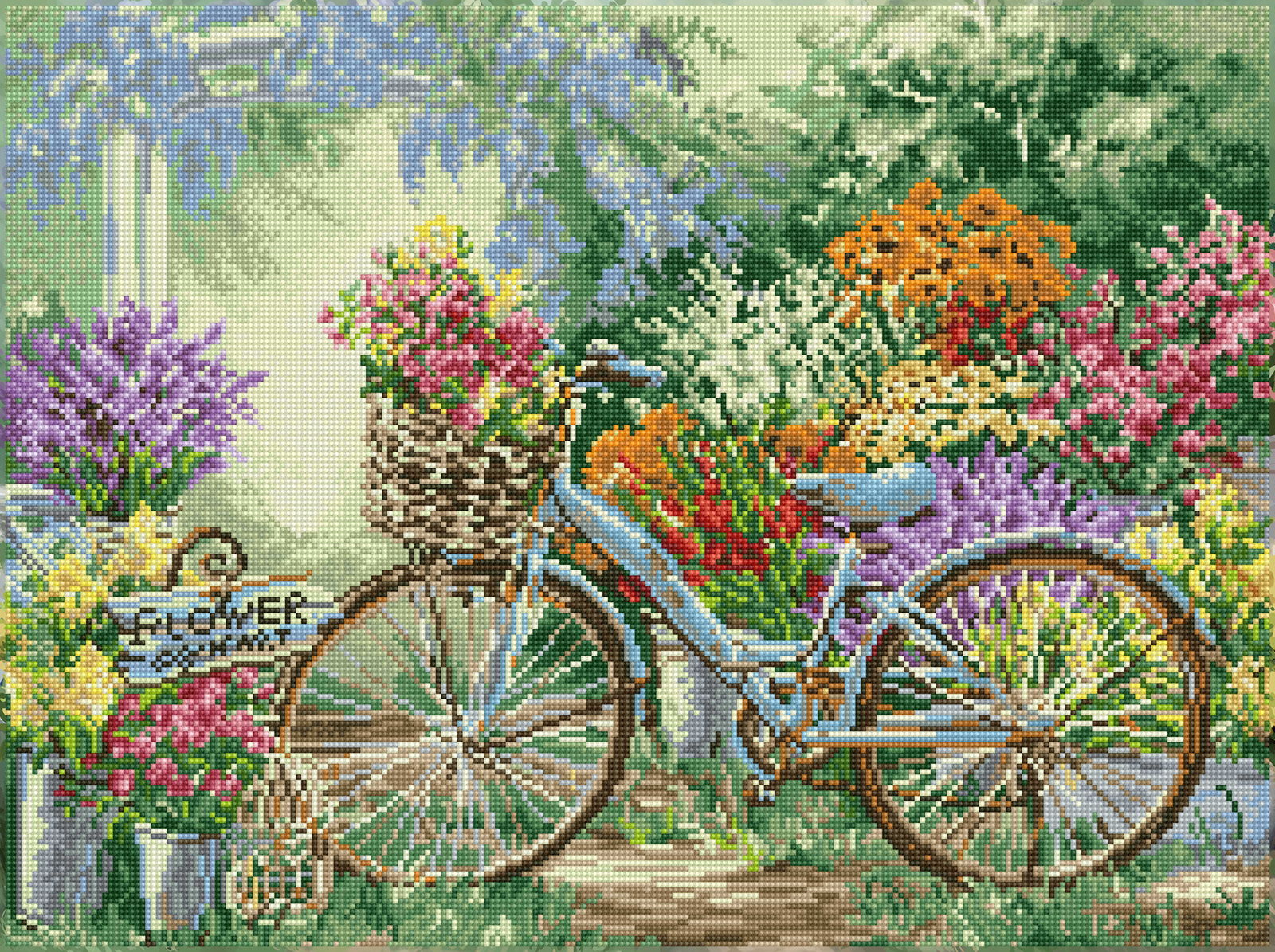Diamond Dotz The Flower Mart - 26.4" x 19.7"