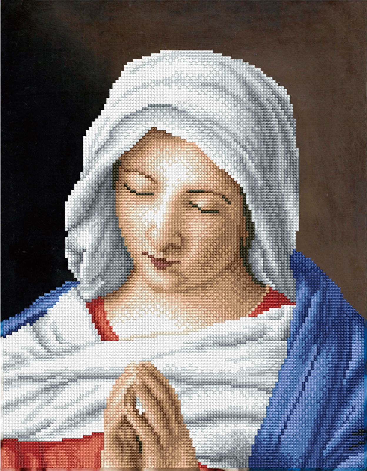 Diamond Dotz The Virgin in Prayer apres Giovanni Battista Salvi da Sassoferrato - 13.8" x 17.7"