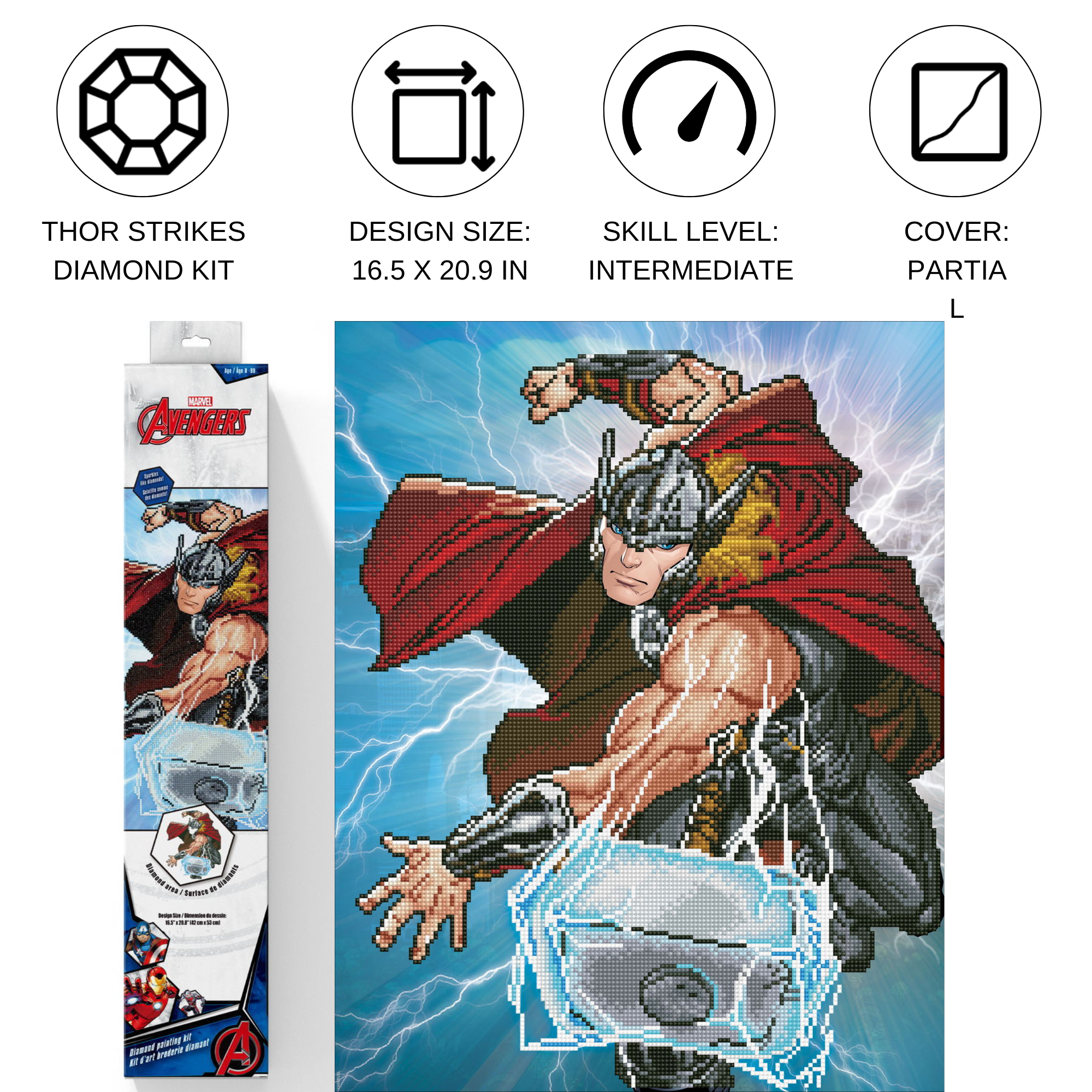 Diamond Dotz Thor Strikes - 16.5" x 20.9"