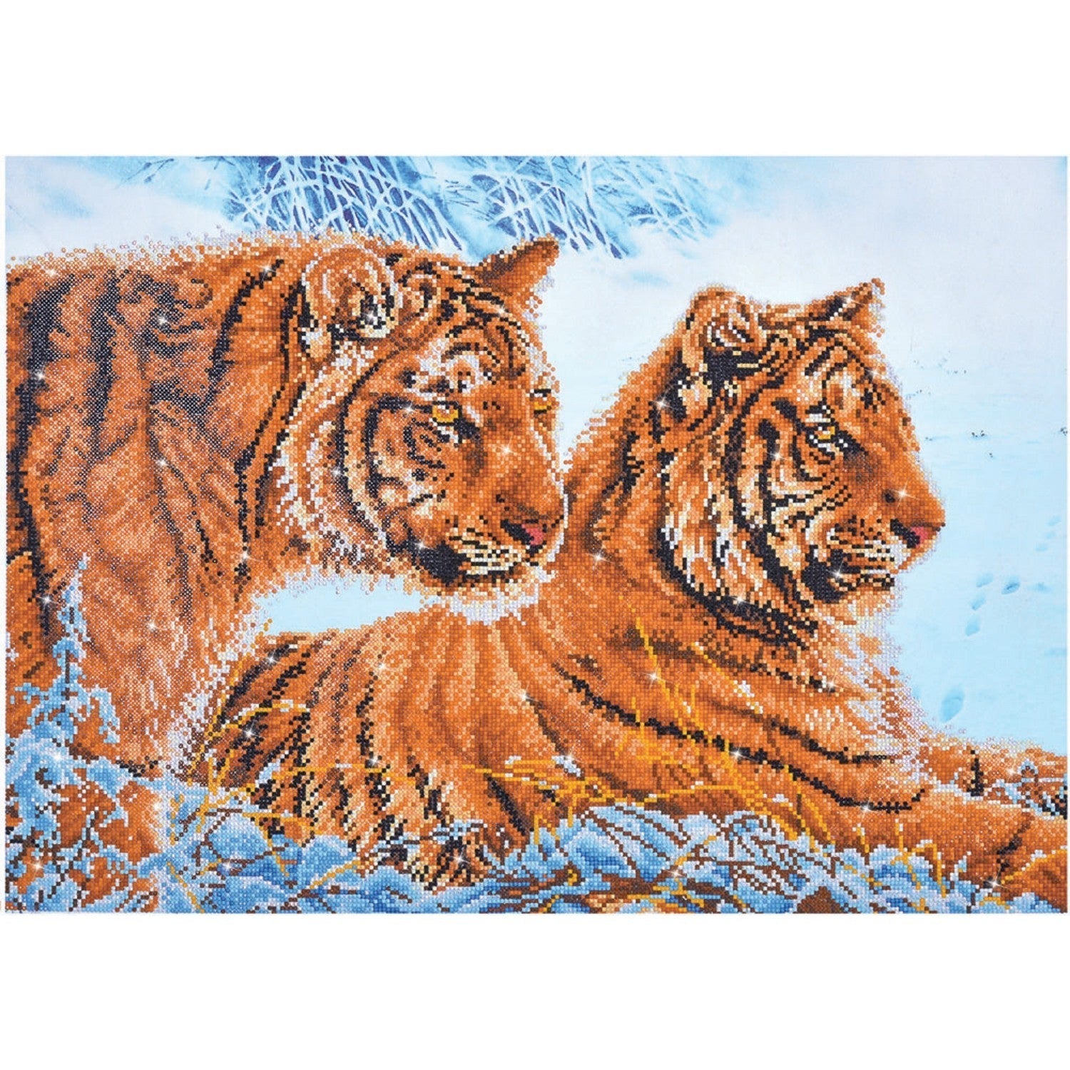 Diamond Dotz Tigers in the Snow - 28.4" x 20.5"