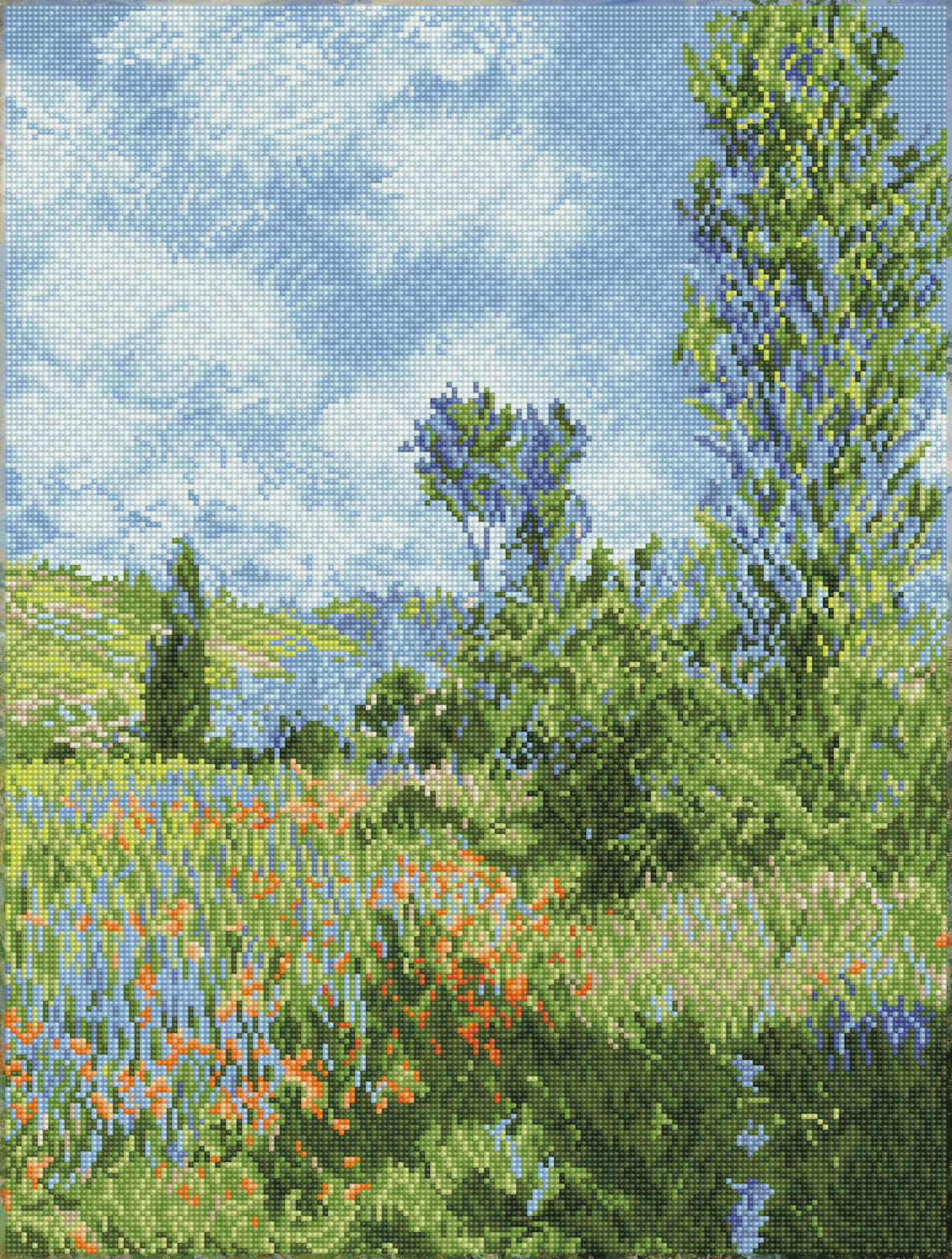 Diamond Dotz View of Vetheuil (apres Claude Monet) - 19.7" x 26.0"