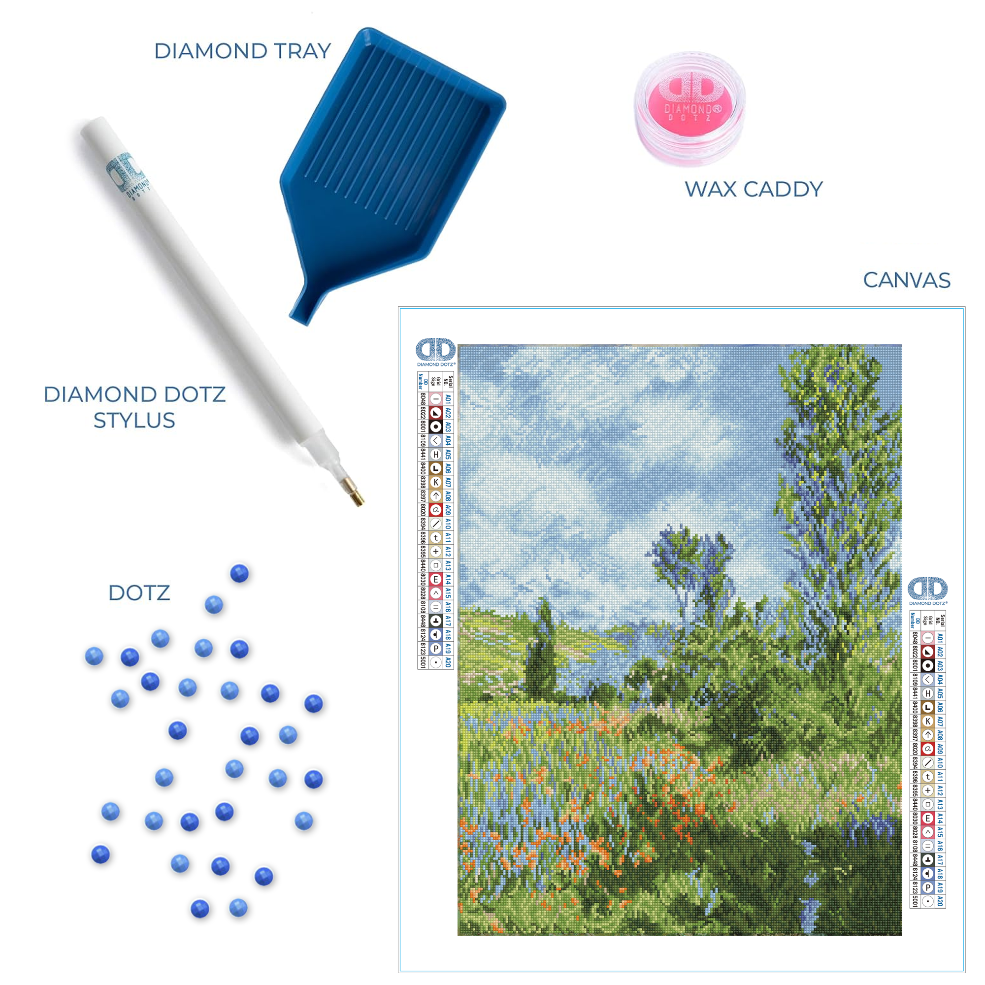 Diamond Dotz View of Vetheuil (apres Claude Monet) - 19.7" x 26.0"