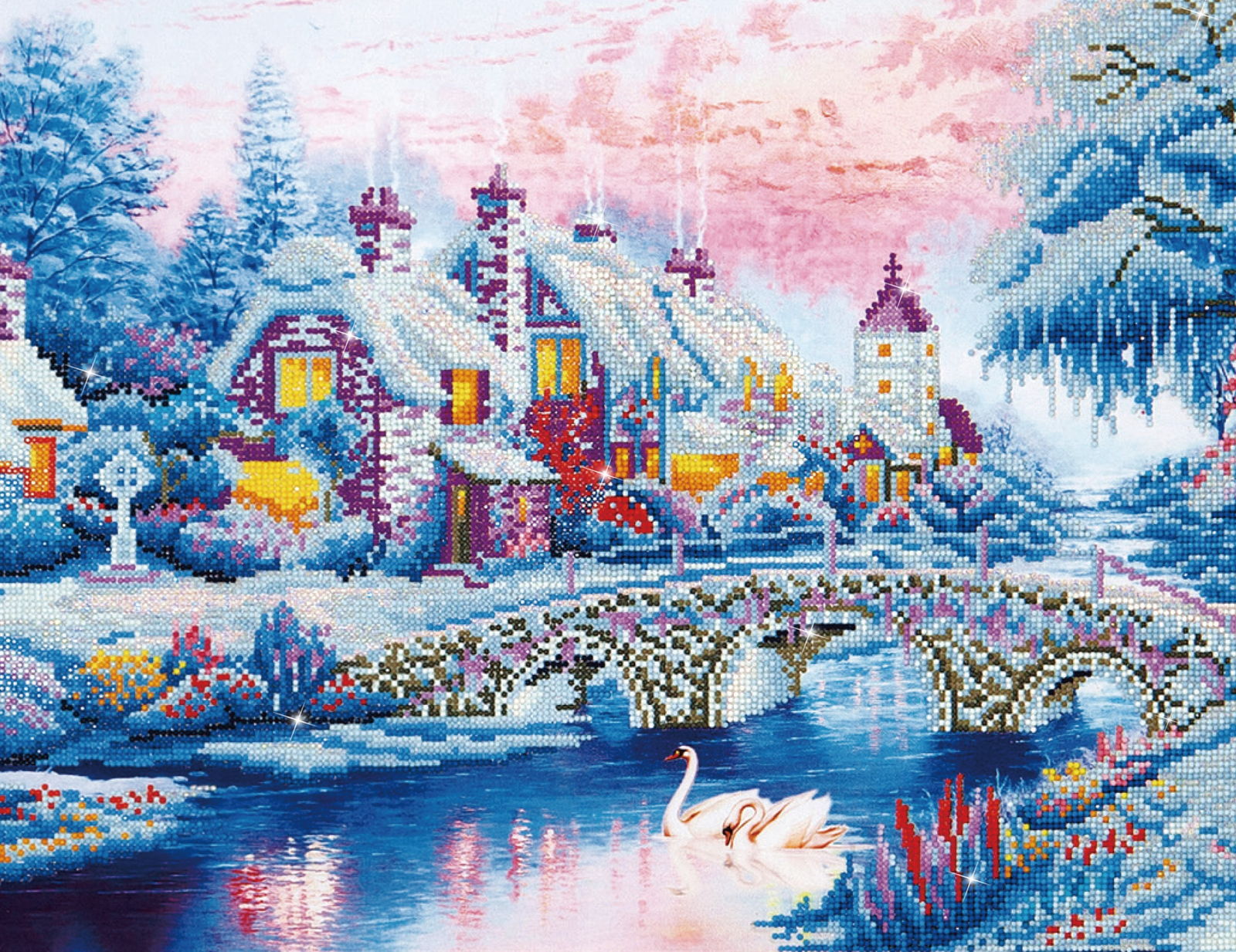 Diamond Dotz Winter Village - 31.1" x 19.7"