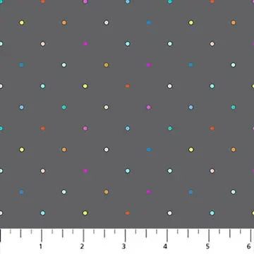 Ditsy Dots Gray Multi Dewfall Cotton 44"/45" Fabric Per Yard Figo Fabrics