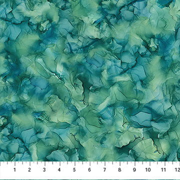 Dk Teal Raven's Call 44"/45" Cotton Fabric Per Yard