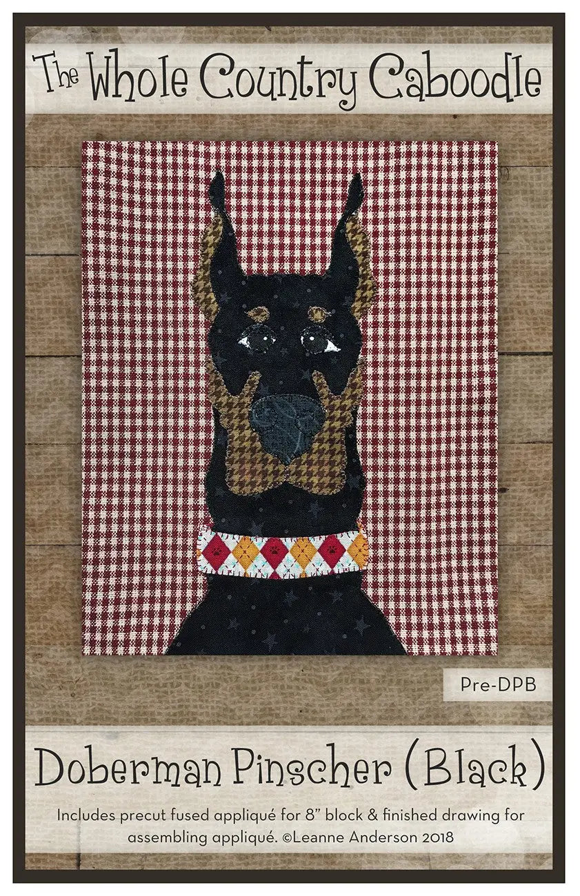 Doberman Pinscher Black Precut Fused Applique Pack - Linda's Electric Quilters