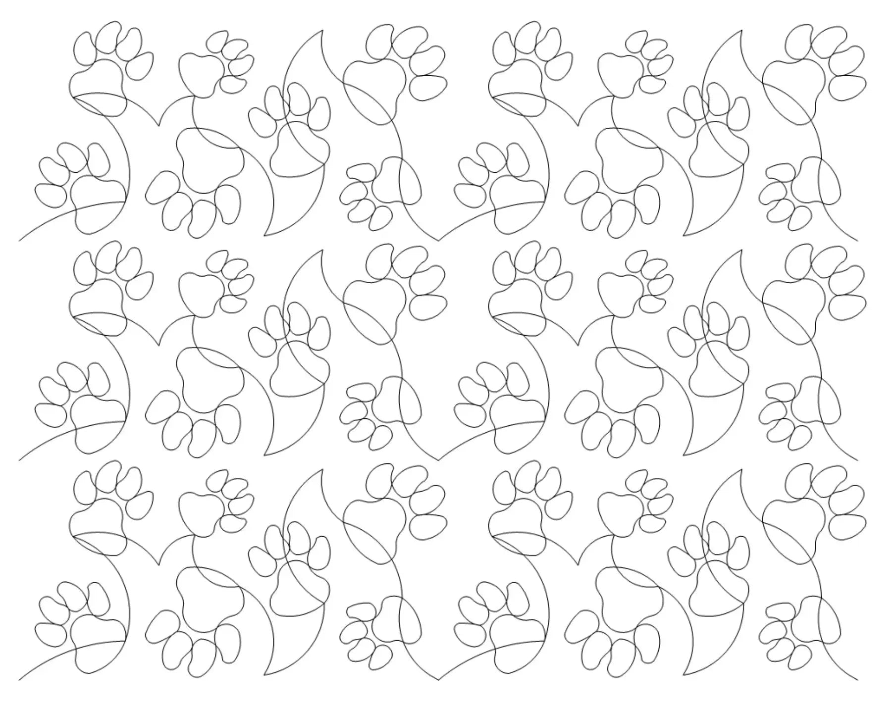 Dog Pawprints Digital E2E Wildflower Quilting