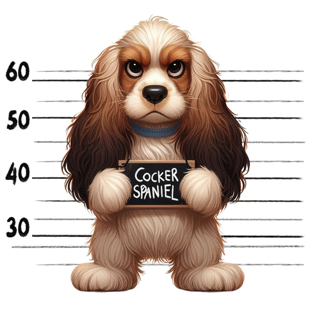 Doggie Mugshots Cocker Spaniel Fabric Panel