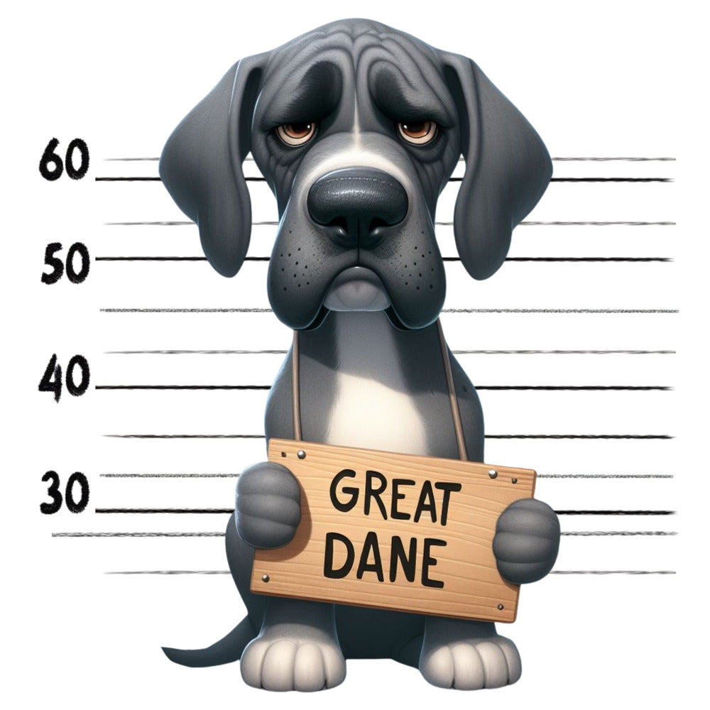 Doggie Mugshots Great Dane Fabric Panel
