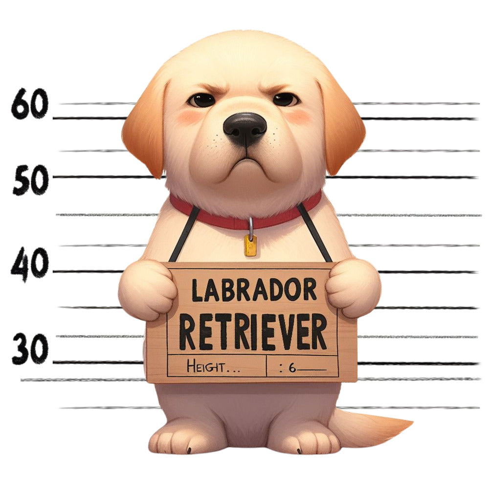 Doggie Mugshots Labrador Retriever Fabric Panel