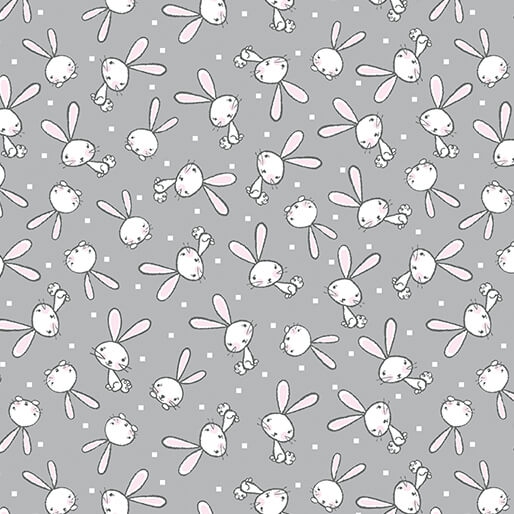 Doodle Baby Flannel Ducky Love cotton flannel fabric in grey by Benartex, duckling print flannel, sold by the yard