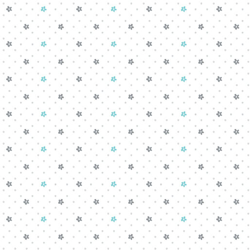 Doodle Baby Flannel - Sweet Dot Flower - Turquoise/White 44"/45" Cotton Flannel Fabric per yard