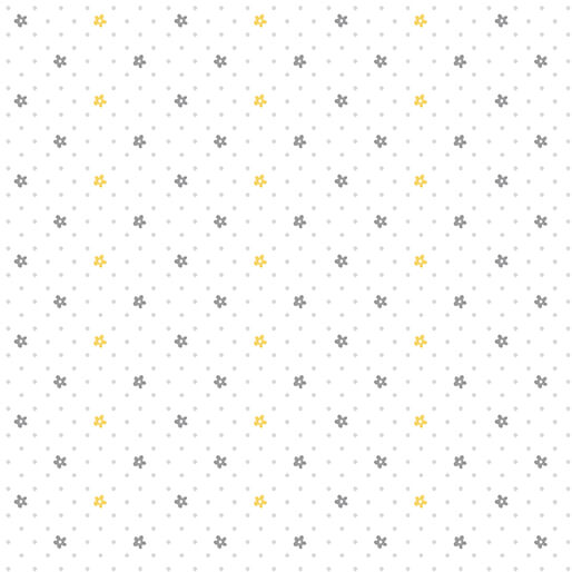 Doodle Baby Flannel Sweet Dot Flower cotton flannel fabric in yellow and white by Benartex, dotted flower print flannel, sold by the yard