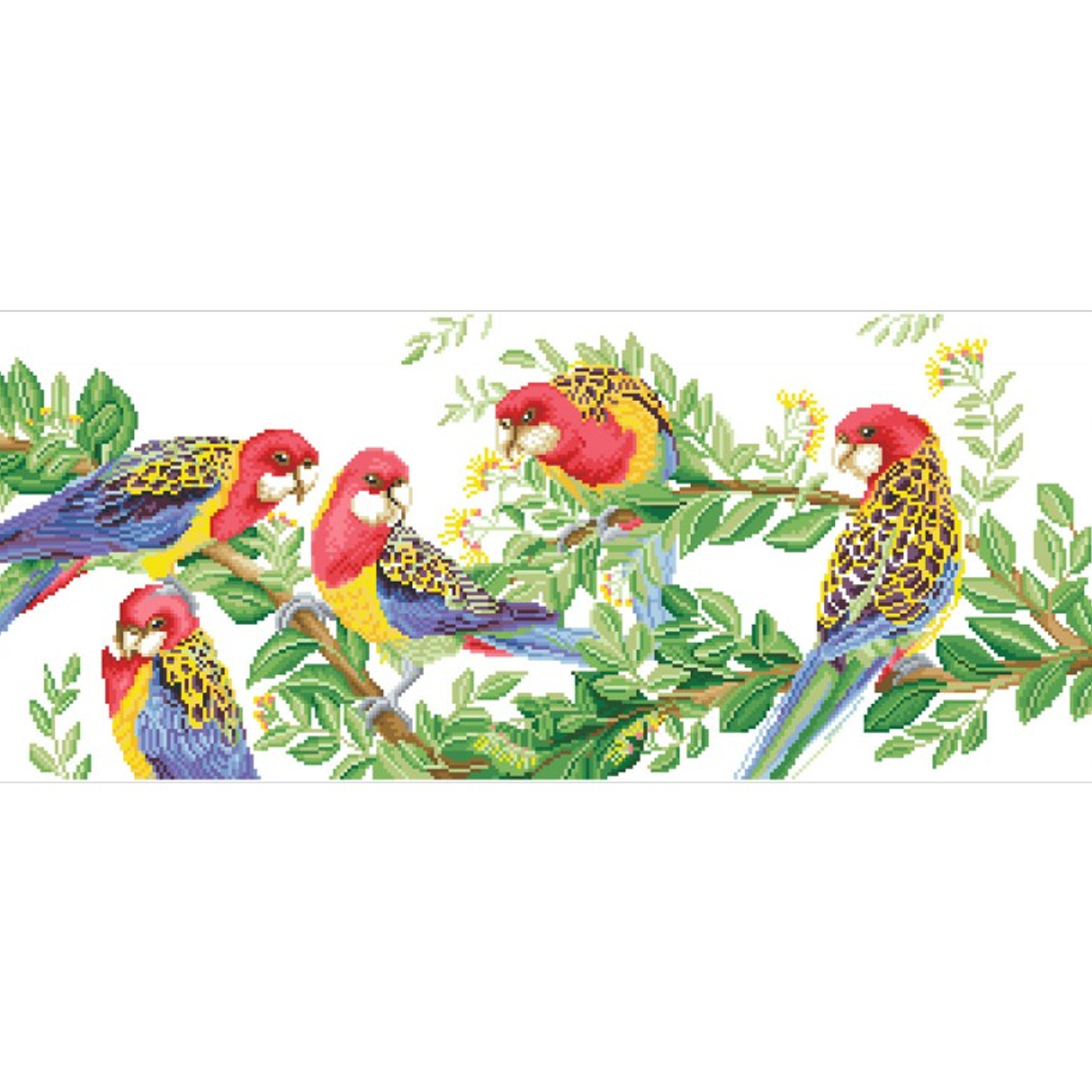 Diamond Dotz Eastern Rosella Gathering - 14.6" x 34.3"