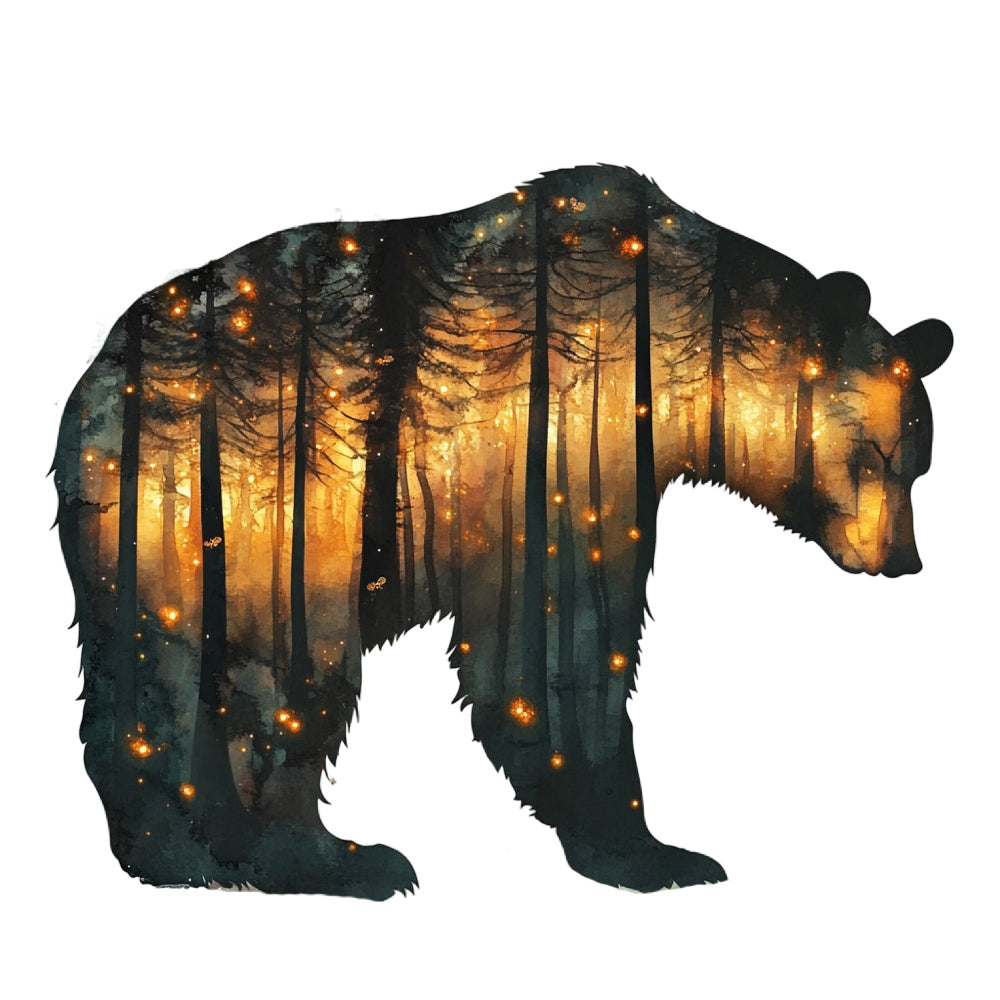 Double Exposure Woodland Animals Fabric Panel 14