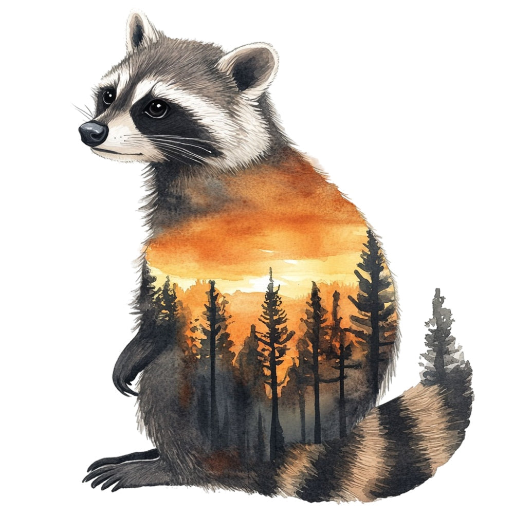 Double Exposure Woodland Animals Fabric Panel 8