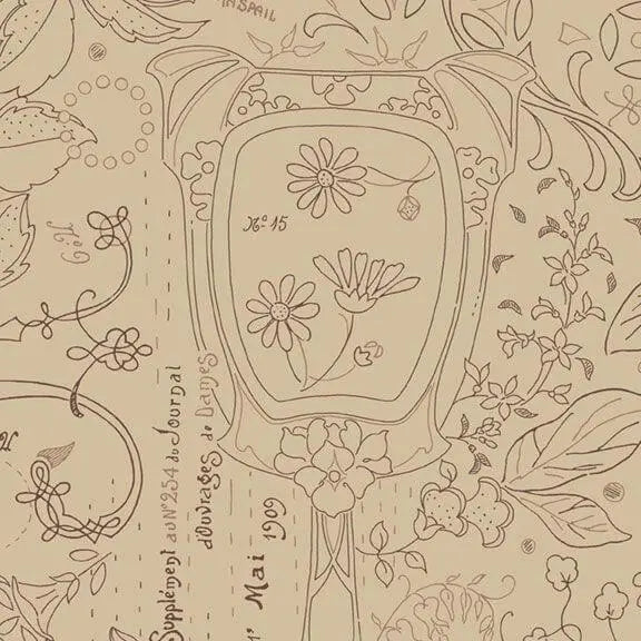 Dressmaker - Embroidery - Beige 44" / 45" Fabric Per Yard The Fabric Company