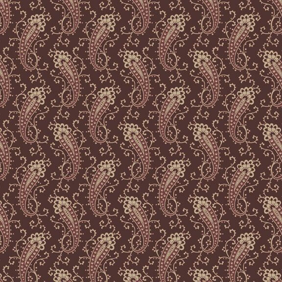 Dressmaker Paisley quilting fabric in plum by Dawn Heese for Marcus Fabrics, paisley print on purple cotton, sold by the yard