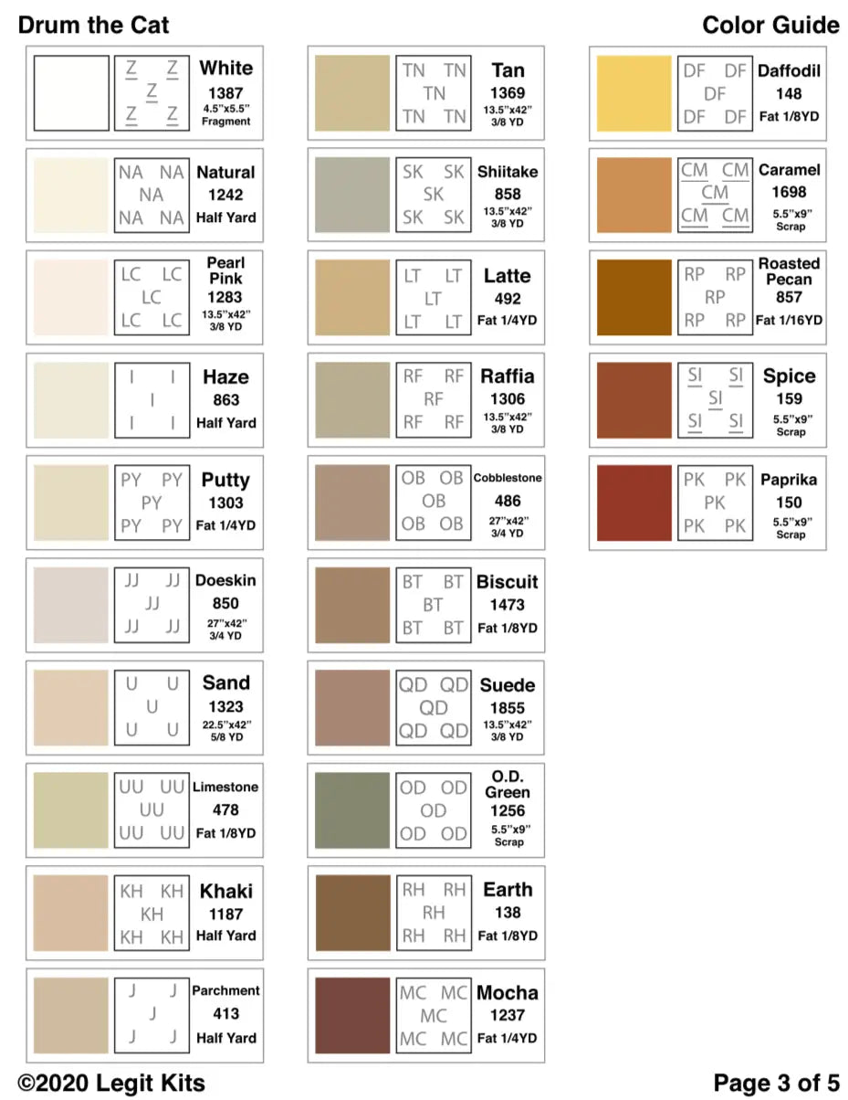 Drum the Cat Quilt Kit Legit Kits
