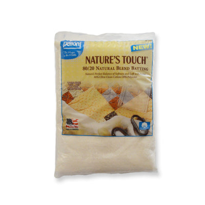 Pellon® 80/20 Cotton/Polyester Batting With Scrim 72" x 90" Twin Size Package. Color: Natural.