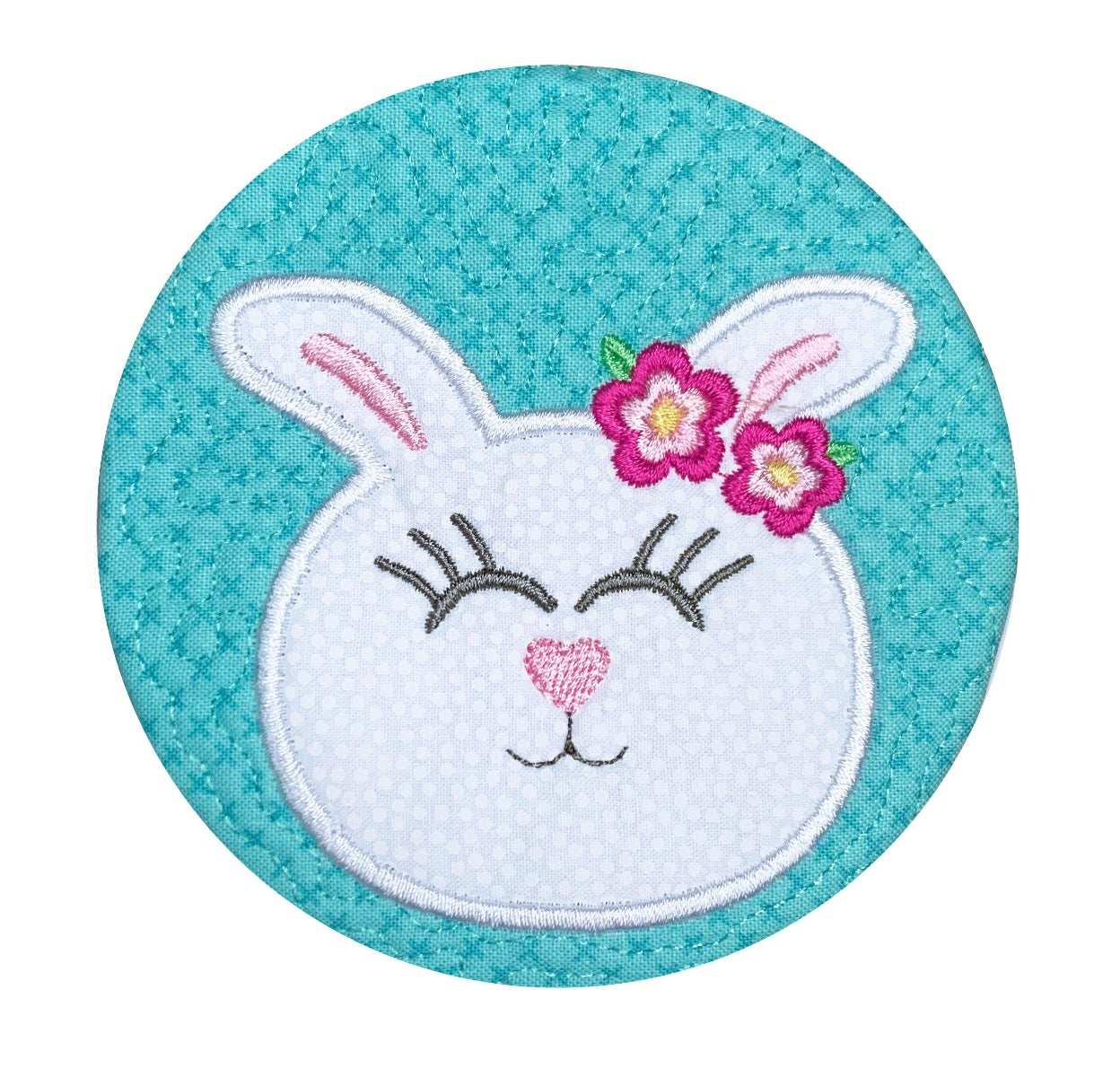 Easter Bunny Coasters In the Hoop Embroidery Design Collection