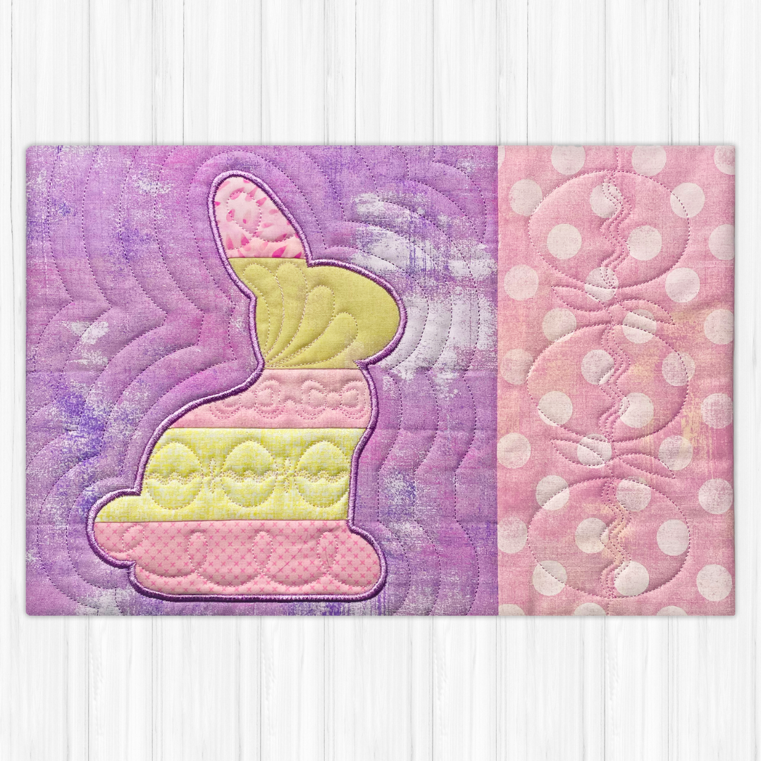 Easter Bunny Mug Rugs & Placemats In the Hoop Machine Embroidery Design Set Pickle Pie Designs