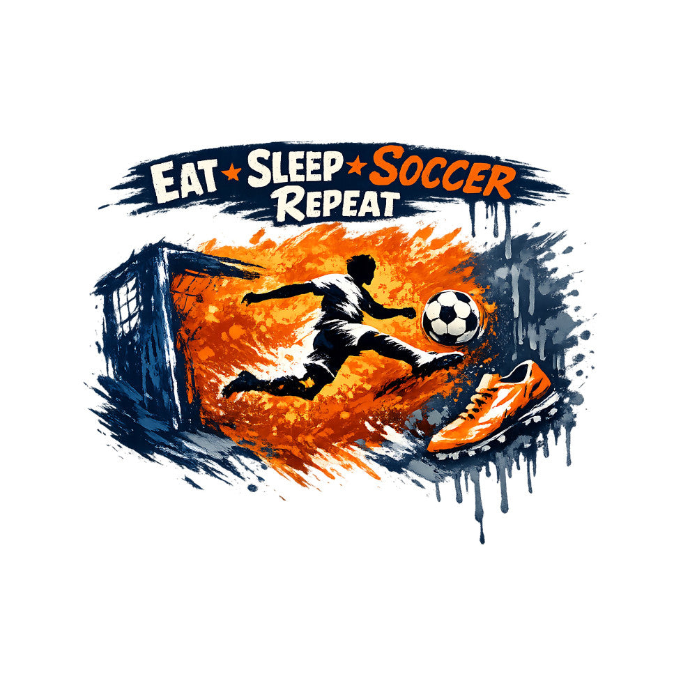 Eat Sleep Soccer Repeat Fabric Panel 1