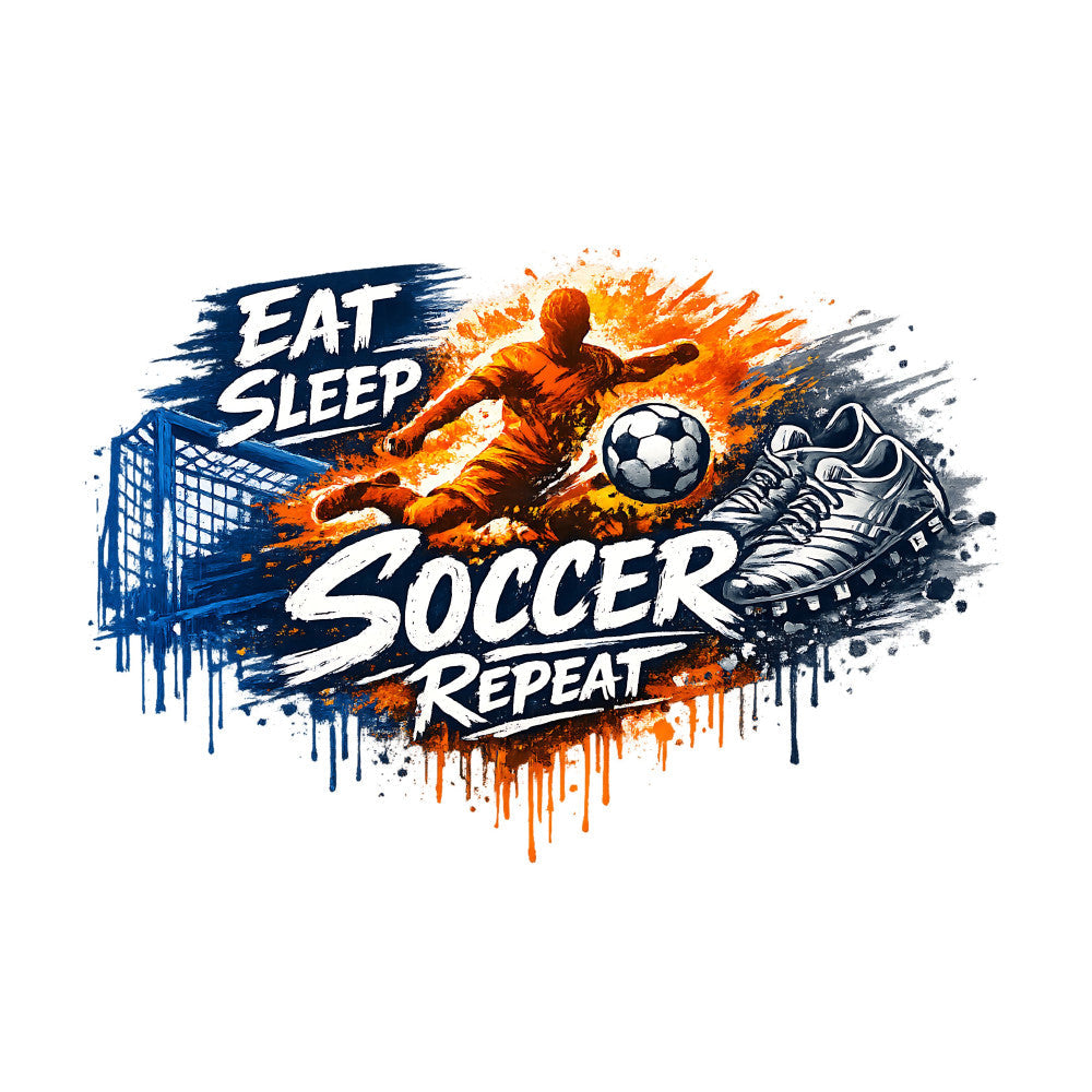 Eat Sleep Soccer Repeat Fabric Panel 4