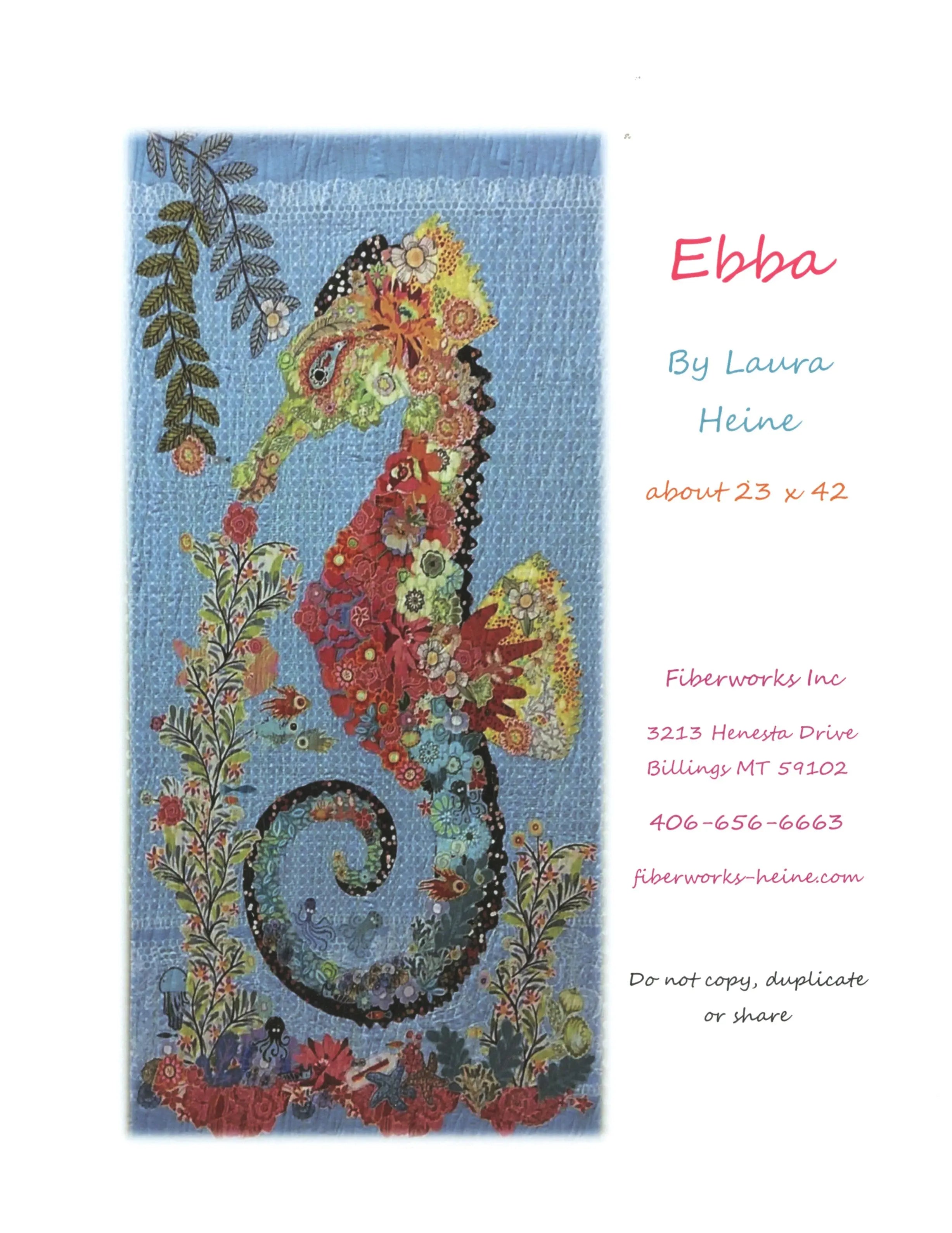 Ebba seahorse Collage - Linda's Electric Quilters