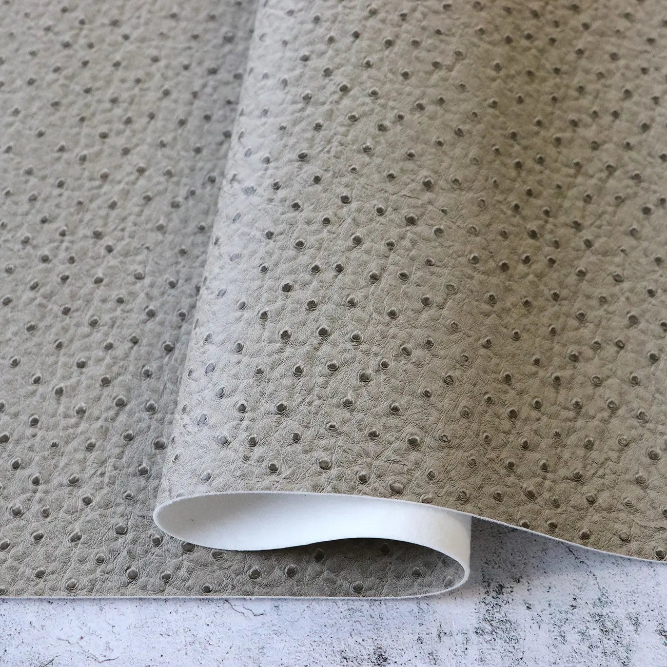 Ecru Faux Ostrich Leather 1/2yds