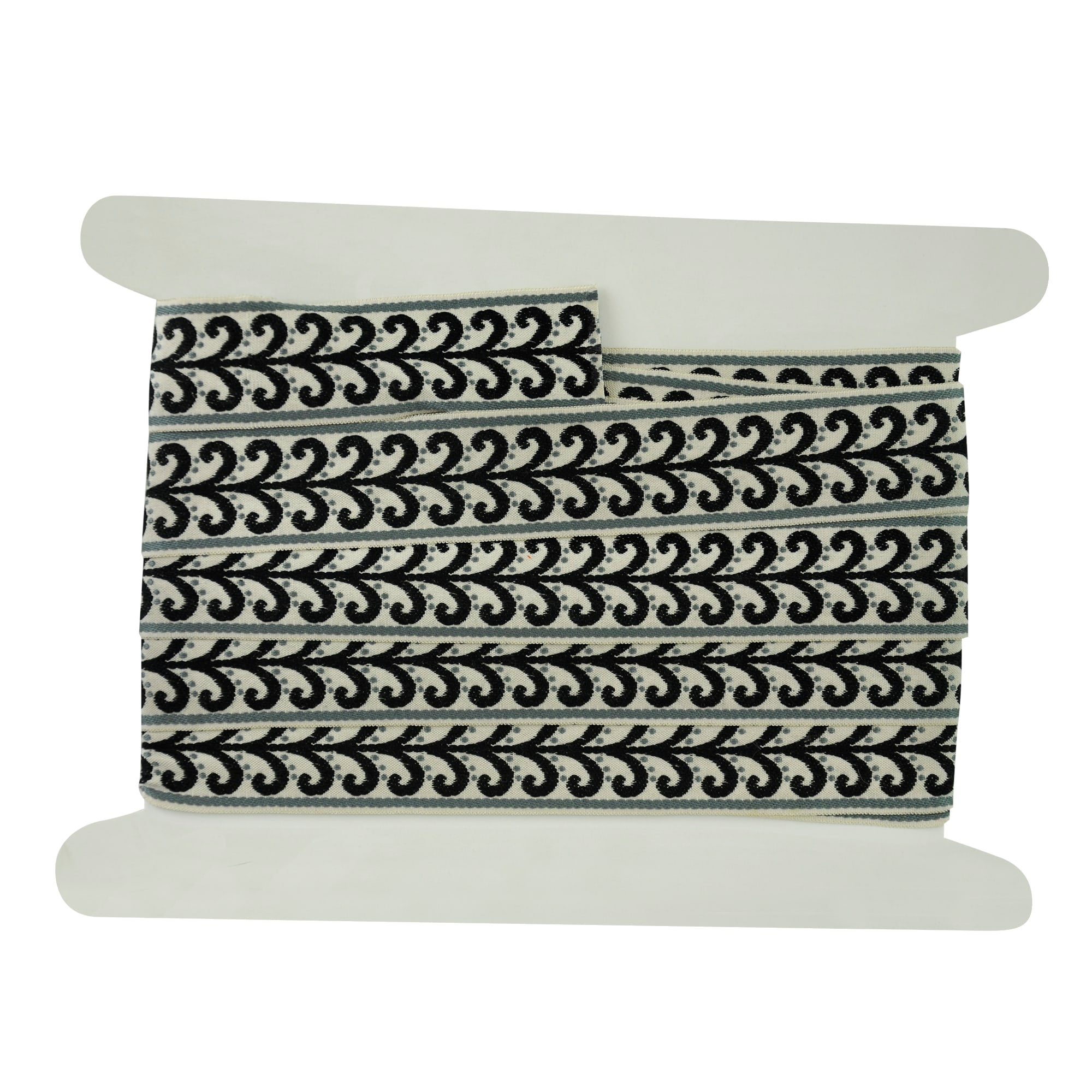 Elegance Collection - 2" width Braid (25 Yard Roll) - BR-7091-02/49 Black and Gunmetal