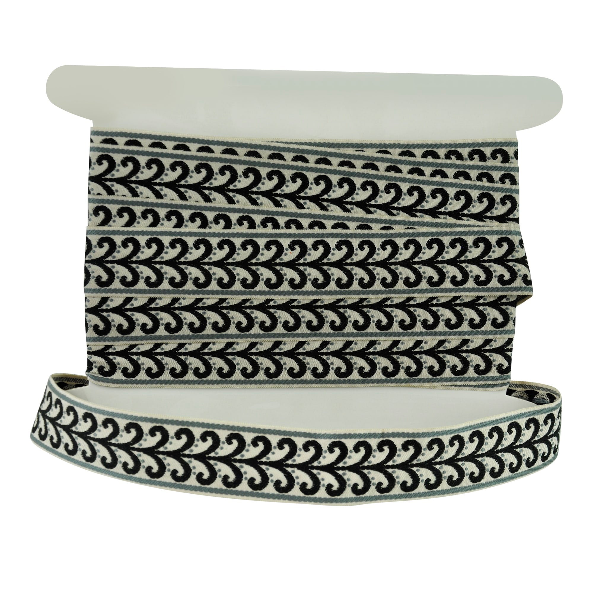 Elegance Collection - 2" width Braid (25 Yard Roll) - BR-7091-02/49 Black and Gunmetal