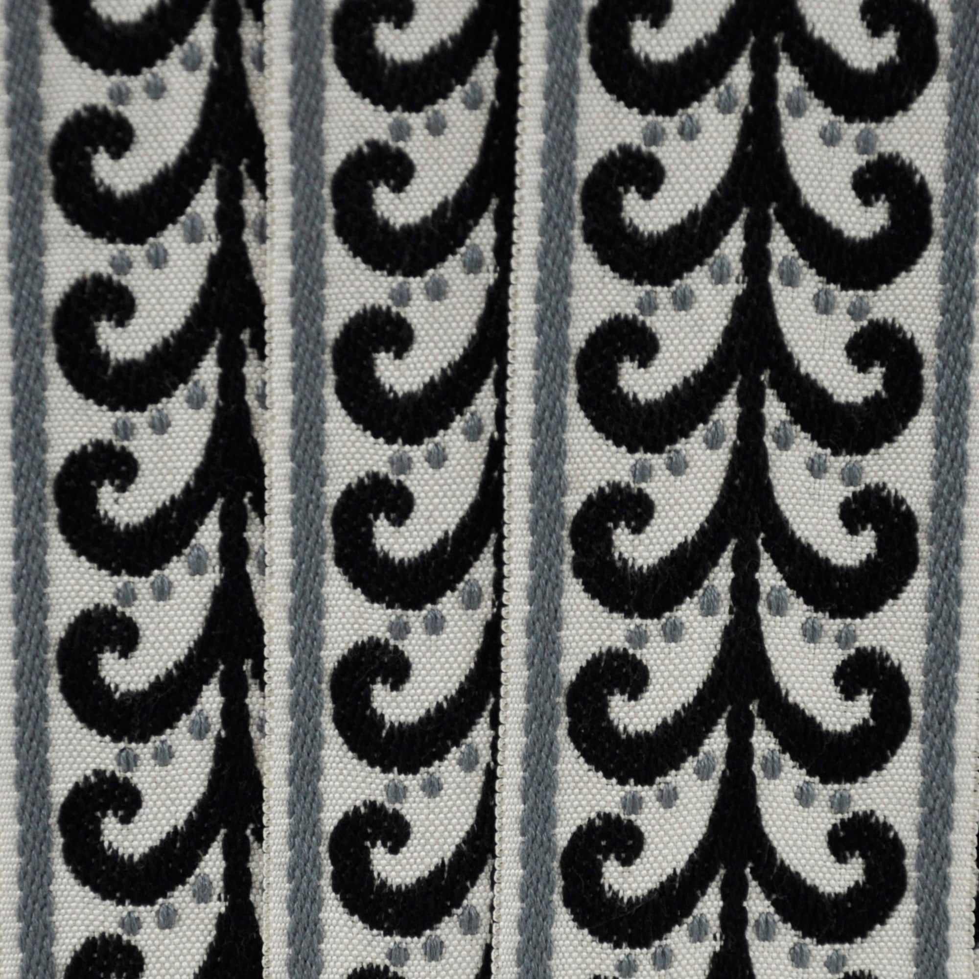 Elegance Collection - 2" width Braid (25 Yard Roll) - BR-7091-02/49 Black and Gunmetal