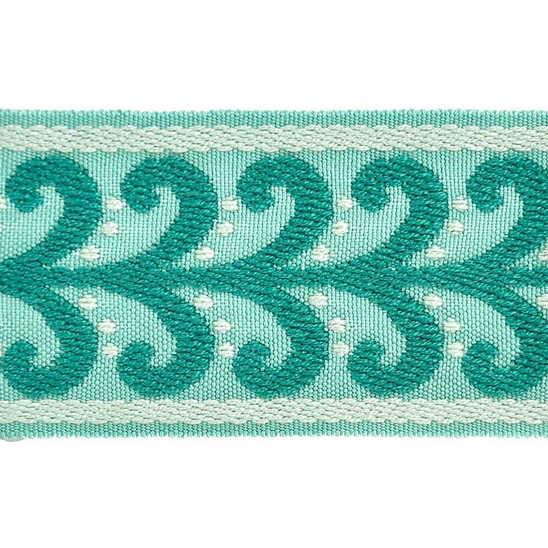 Elegance Collection - 2" width Braid (25 Yard Roll) - BR-7091-13/33 Turquoise and Mint