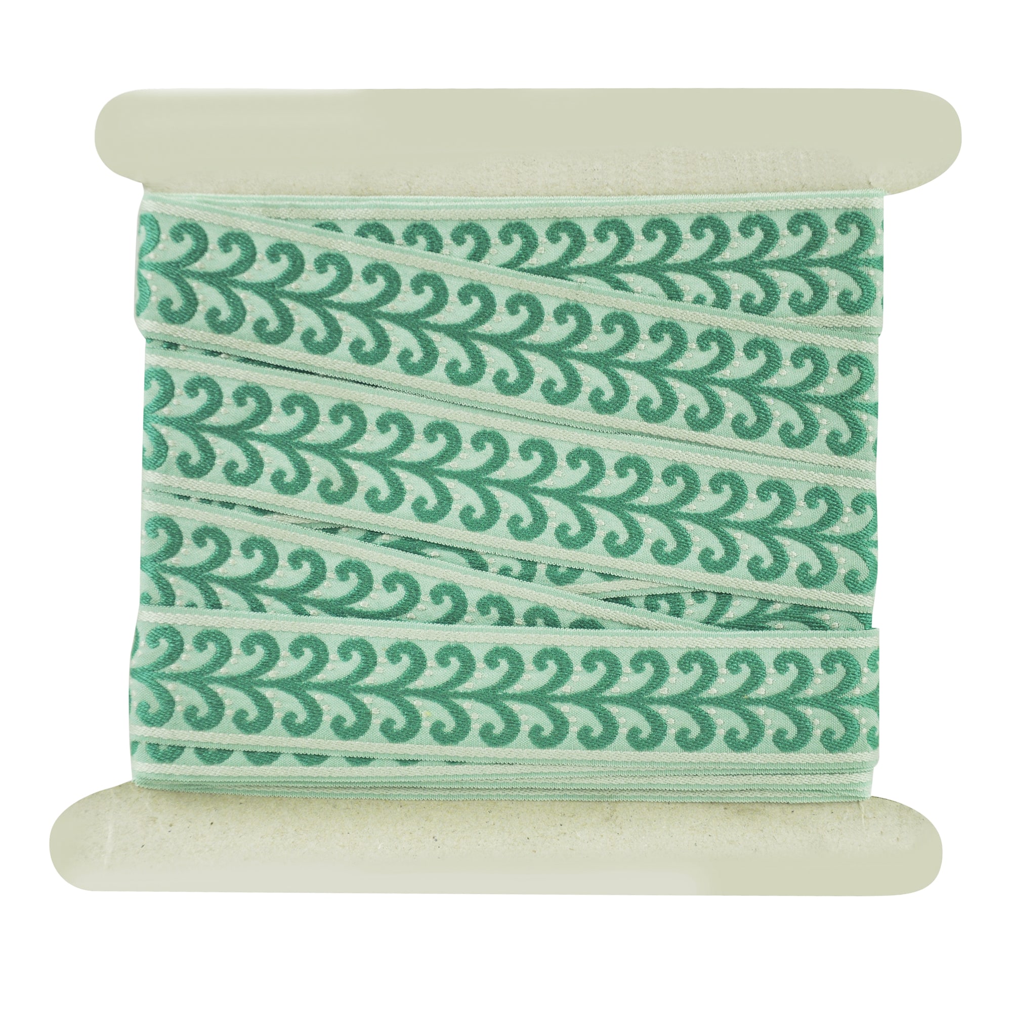 Elegance Collection - 2" width Braid (25 Yard Roll) - BR-7091-13/33 Turquoise and Mint