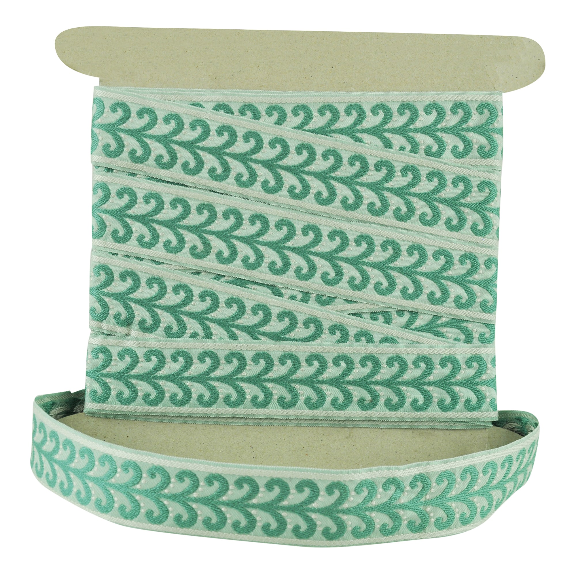 Elegance Collection - 2" width Braid (25 Yard Roll) - BR-7091-13/33 Turquoise and Mint