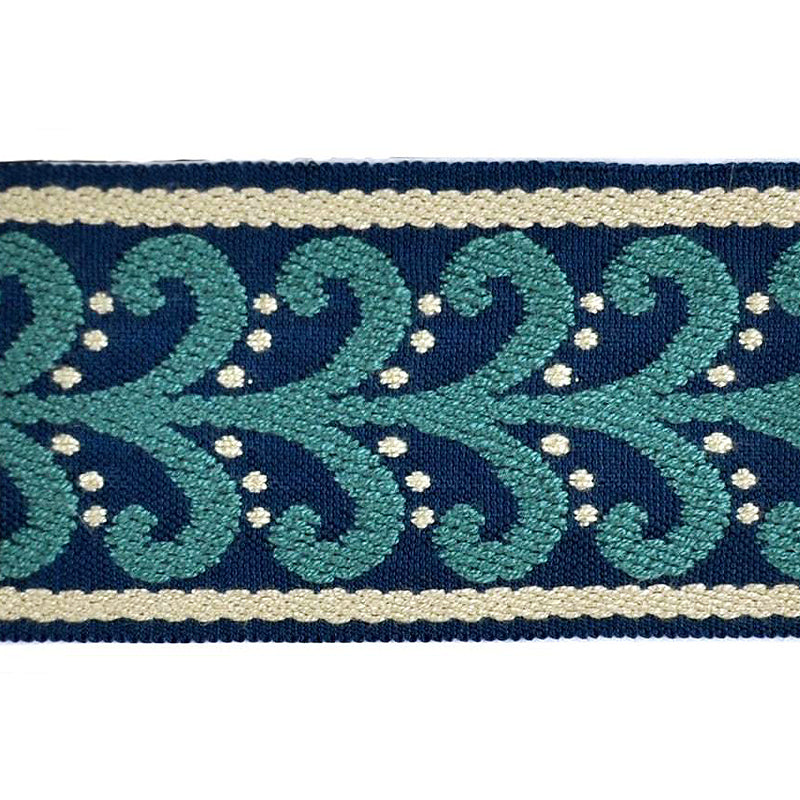 Elegance Collection - 2" width Braid (25 Yard Roll) - BR-7091-23/33 Royal Blue and Turquoise