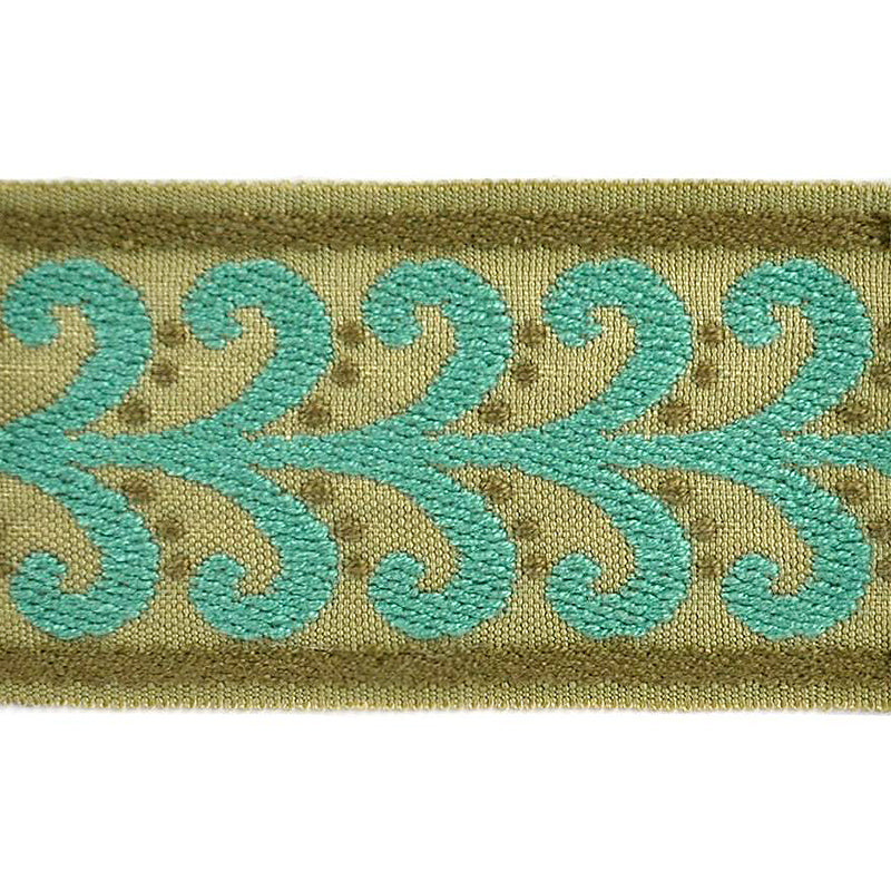 Elegance Collection - 2" width Braid (25 Yard Roll) - BR-7091-33/16 Turquoise and Sable