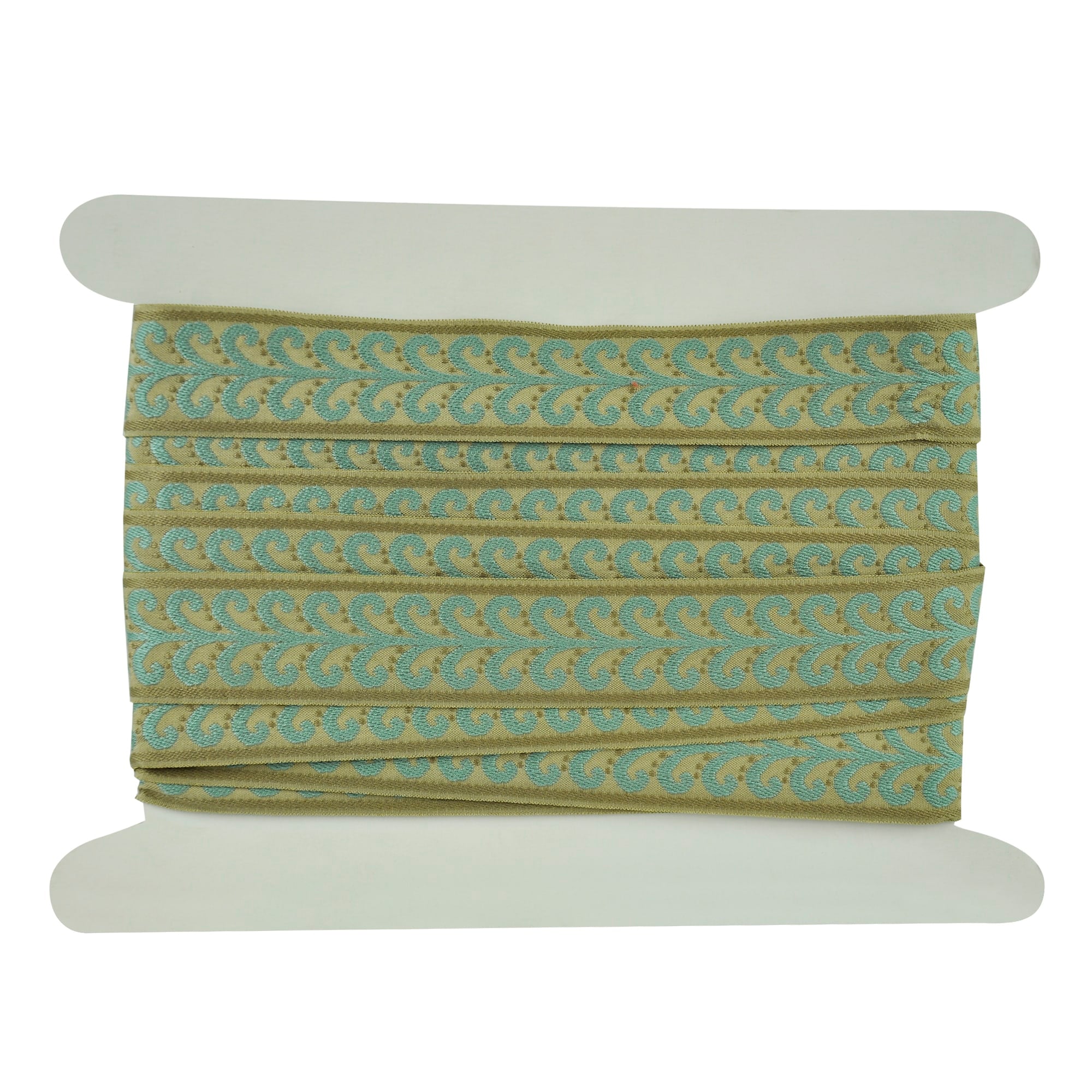 Elegance Collection - 2" width Braid (25 Yard Roll) - BR-7091-33/16 Turquoise and Sable