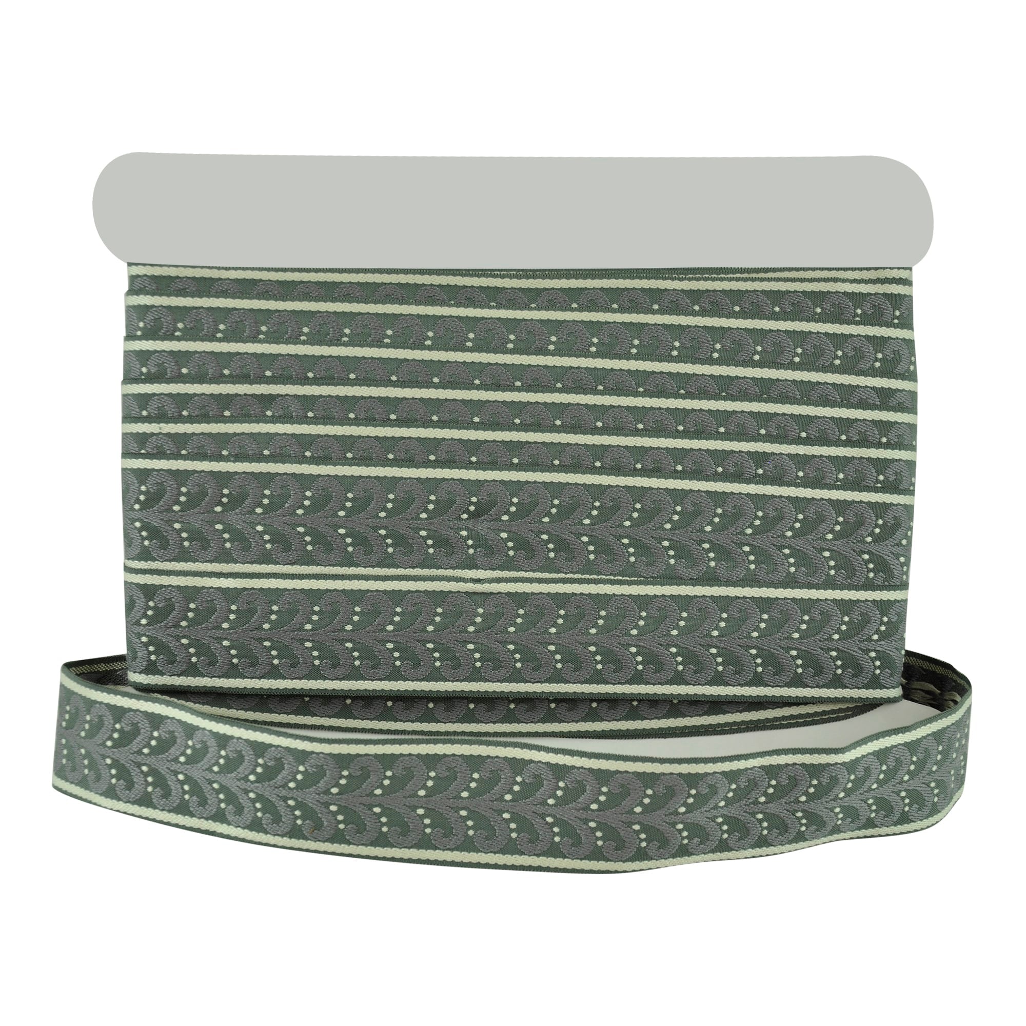 Elegance Collection - 2" width Braid (25 Yard Roll) - BR-7091-49/11 Grey and Gunmetal